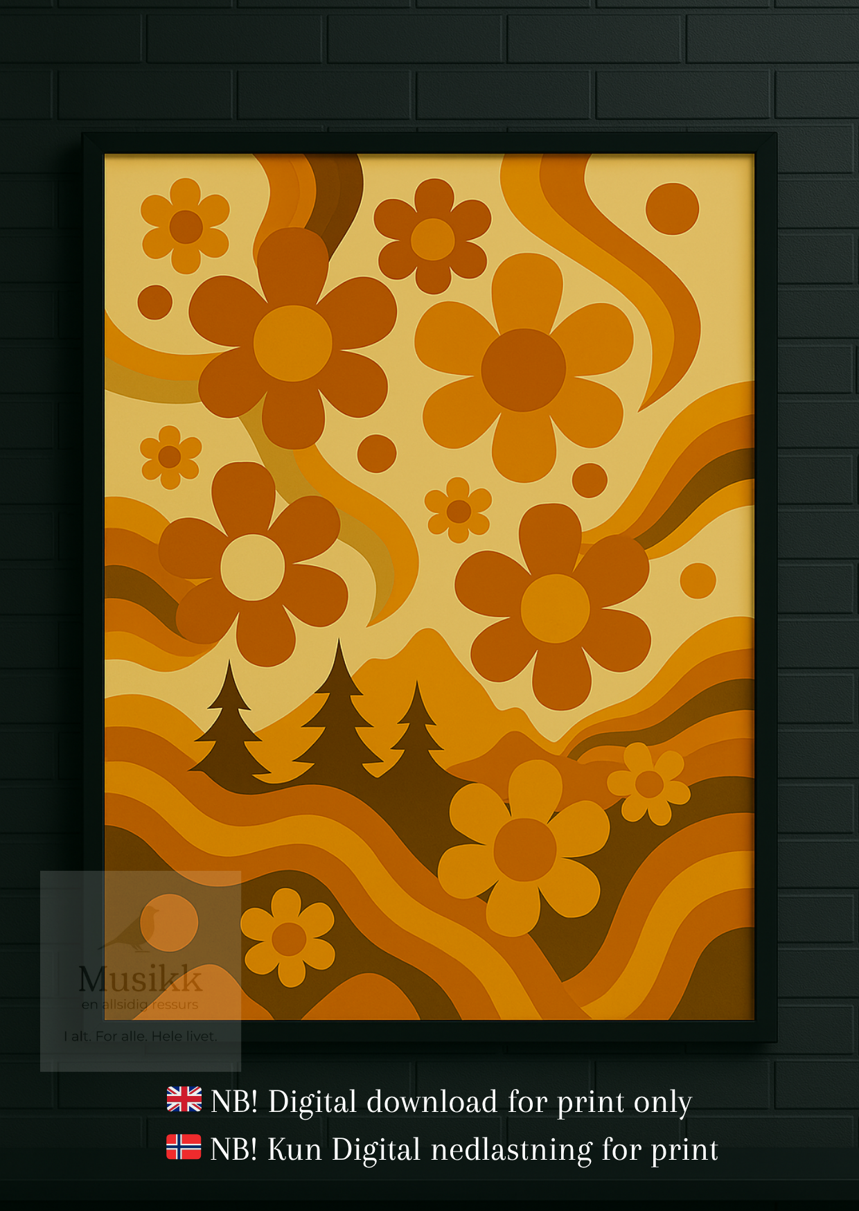 🇧🇻 Retro Blomster plakat "PDF" / 🇬🇧 Retro Bloom poster "PDF"