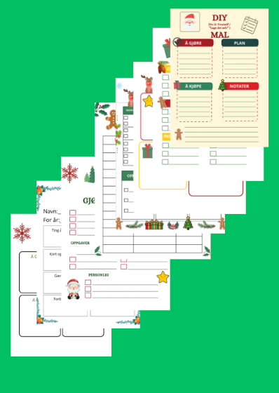 🇳🇴 Nedlastbare jule maler i PDF format for utskrift - for en oversiktlig julefeiring med mindre stress!
