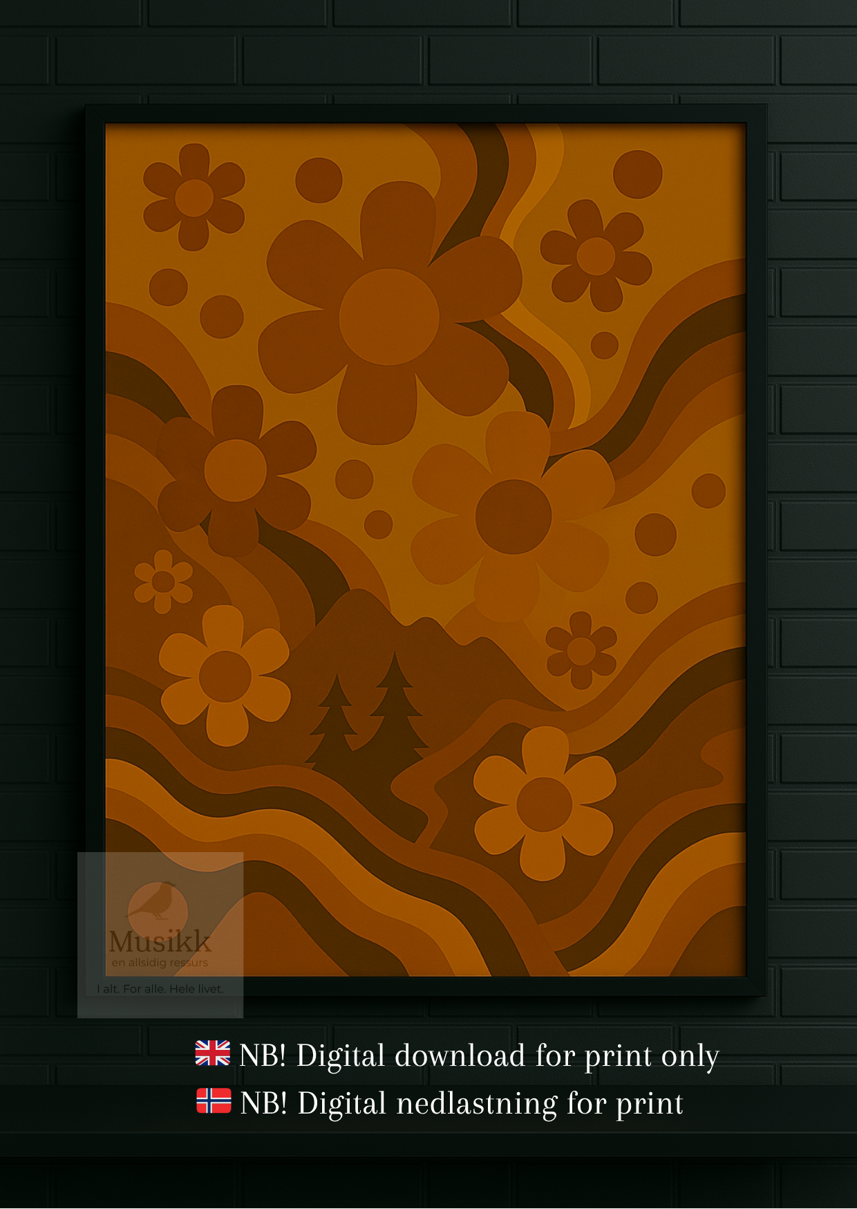 🇧🇻 Retro Blomster poster "PDF" / 🇬🇧 Retro Bloom poster "PDF"