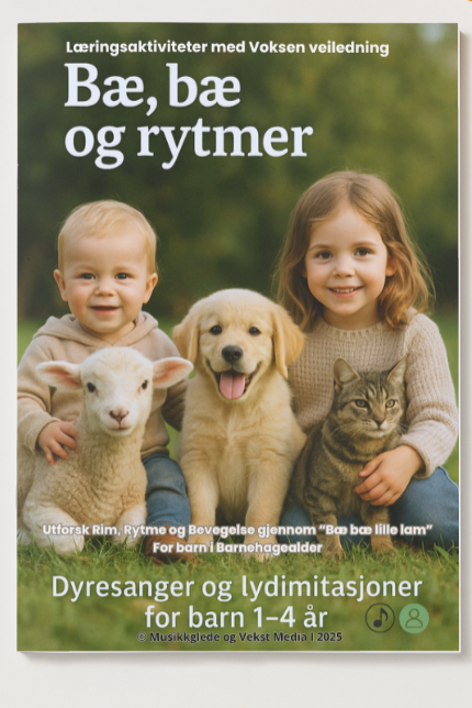 🇧🇻 Bæ Bæ og rytmer. Læringsaktiviteter med voksen veiledning 1 - 4 år. PDF Hefte - for utskrift og digital bruk