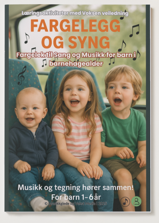 🇧🇻 Fargelegg og syng for barn 1 - 6 år! PDF Hefte - for utskrift og digital bruk!