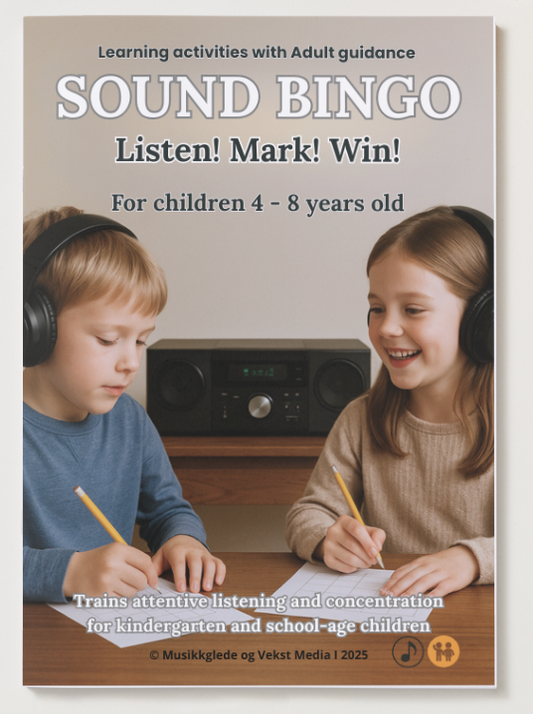 🇬🇧 “(Booklet – English edition)” "SOUND BINGO!" A creative music booklet. Learning activities with adult guidance for ages 4 - 8. PDF Booklet - for printing or digital use.