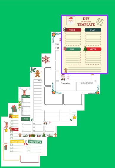 🇬🇧 Downloadable Christmas templates in PDF format for printing - for a clear Christmas celebration with less stress!