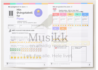 Piano Øvings Planlegger PDF for utskrift