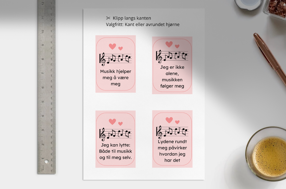 🇧🇻 25 Affirmasjonskort - "Musikk og følelser (PDF)" / 🇧🇻 25 Affirmation Cards - "Music and Emotions (PDF)"